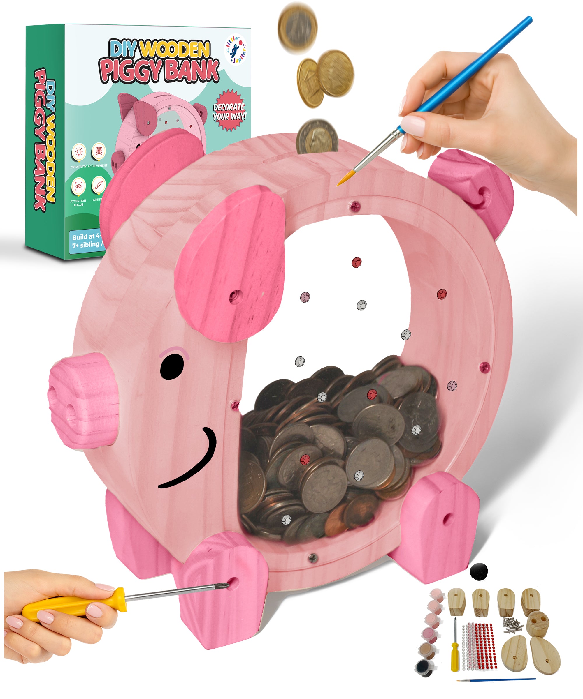 DIYwoodpiggybankforkids