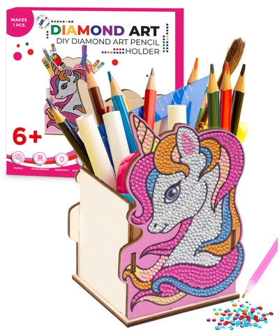 Little Jupiter Diamond Painting Kits for Kids - Boys & Girls Arts & Crafts Sets - Unicorn, Dino, Mermaid, Llama, Panda, Rabbit, & Cat - Frame & Stand