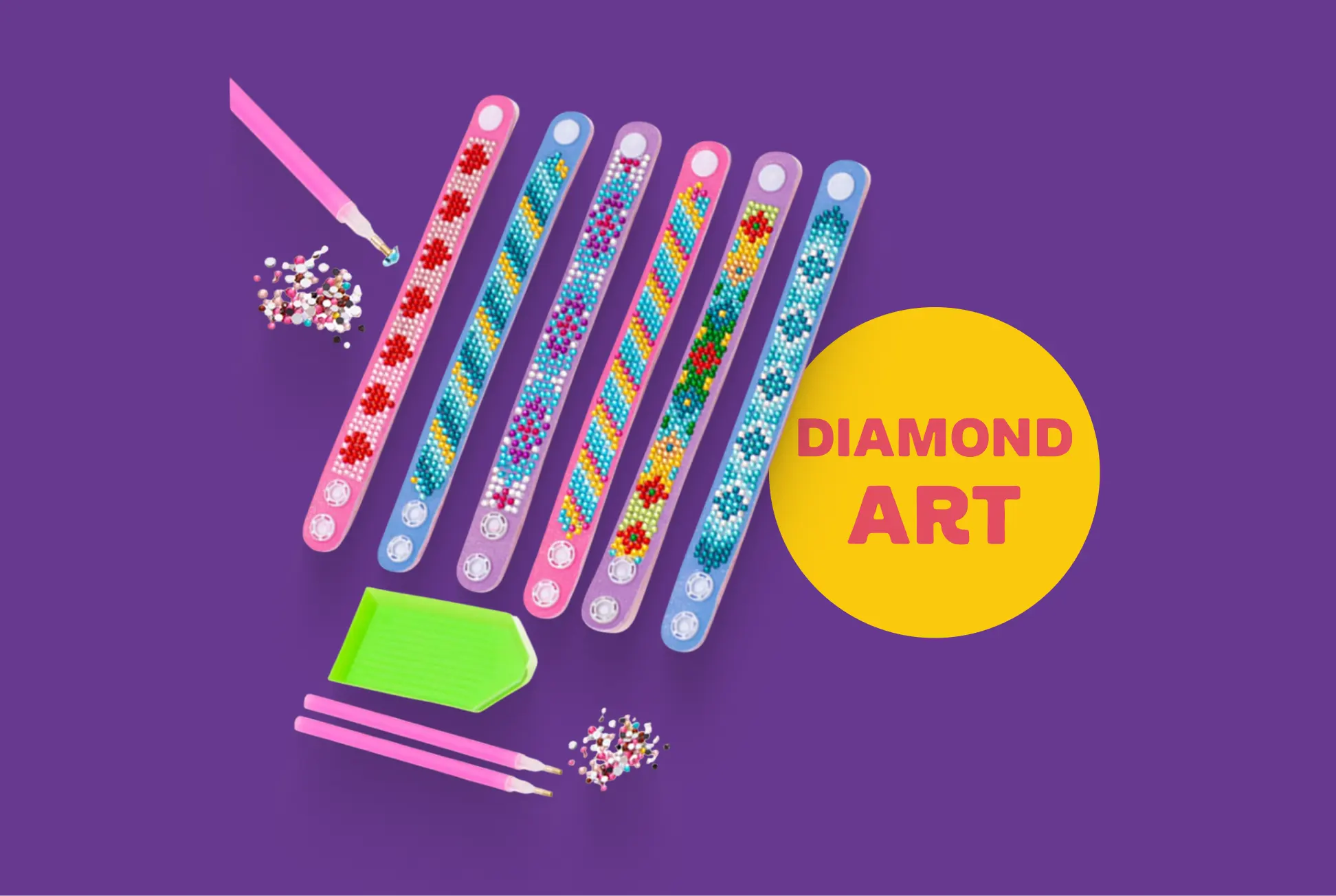 Kids diamond art craft kit with colorful tools