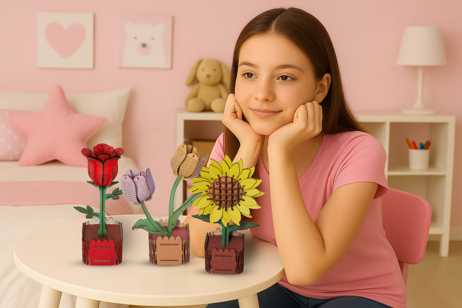 Wood Flower Puzzle