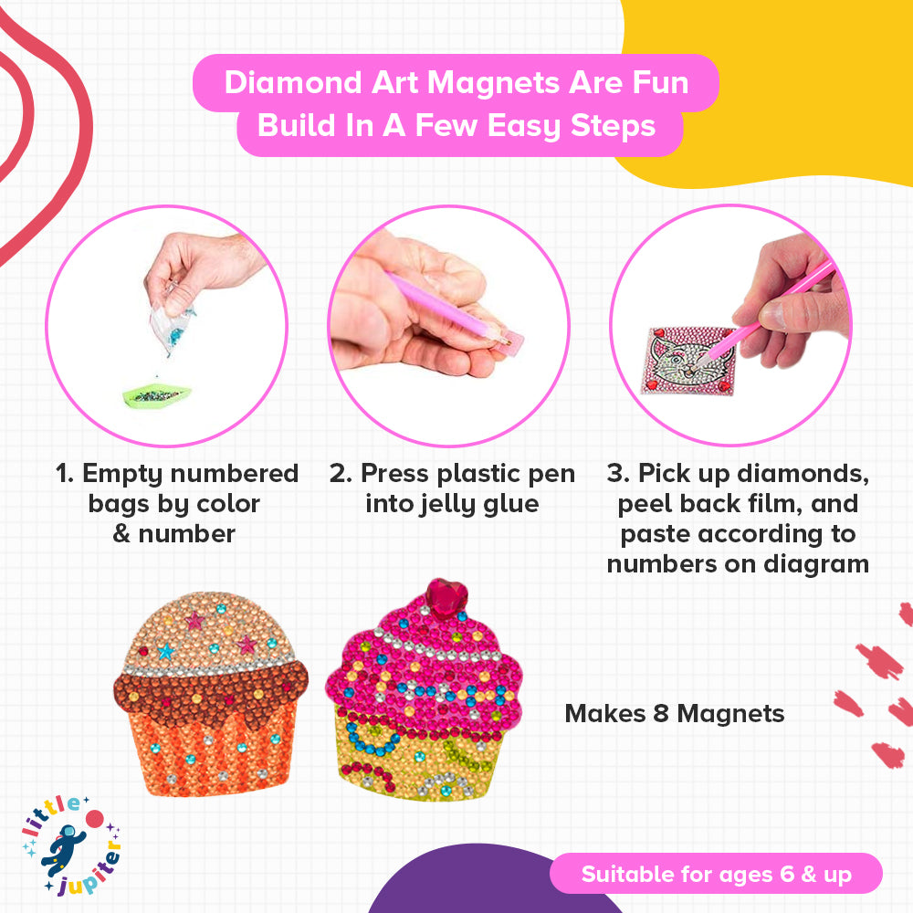 Cupcake Diamond Painting Magnets Set - 8pcs