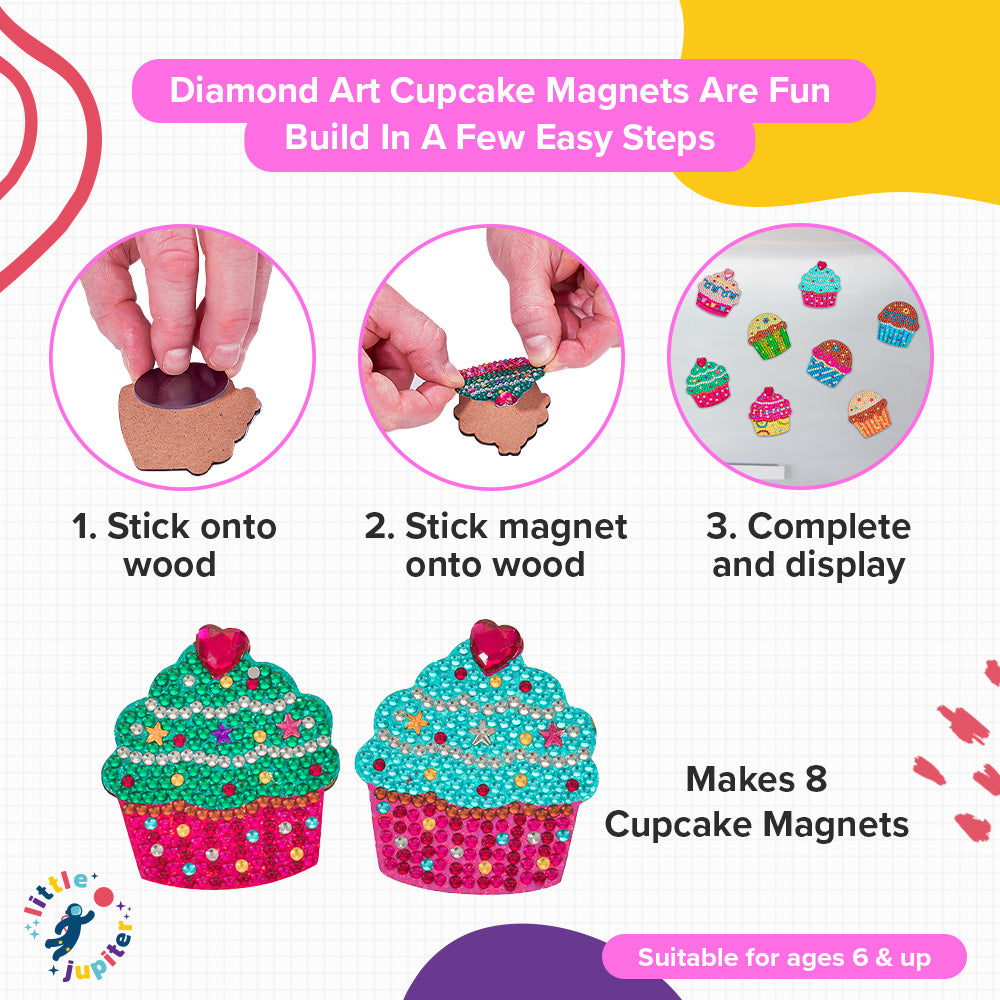 Xuhal 16 Pcs Cupcake Diamond Painting Magnets Donut DIY Diamond Painting  Kits fo