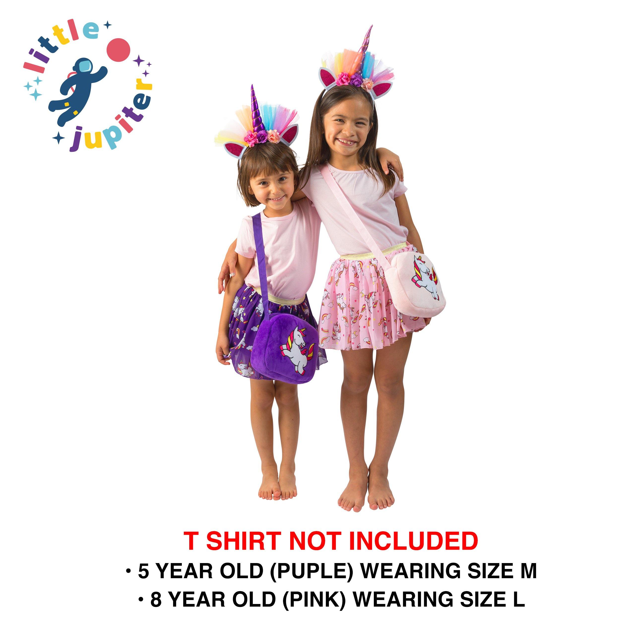 Little Jupiter 3pc Printed Unicorn Dress Set (Dress, Bag, Hairband) - Pink - Little Jupiter