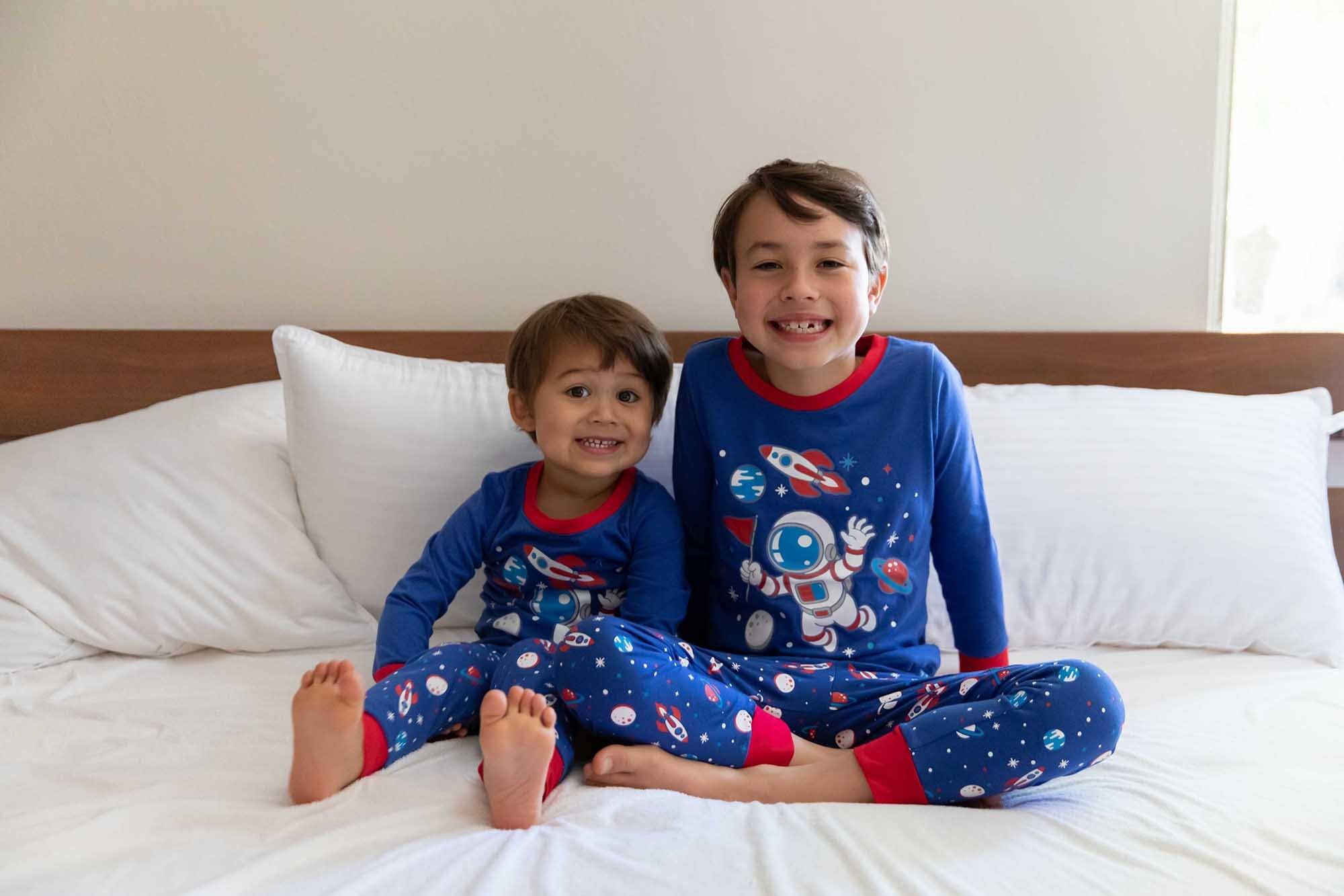 Little Jupiter Glow In The Dark Pajama Set - Blue Space Astronaut - Little Jupiter