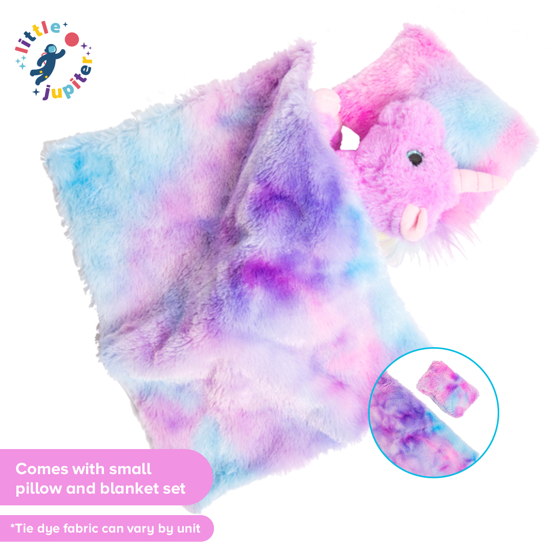 Little Jupiter Mommy Baby Unicorn Gift for Girls 4 5 6 7 Yrs Stuffed Animal Set w 2 Purple Plush Toys Rainbow Purse Bag Doll P
