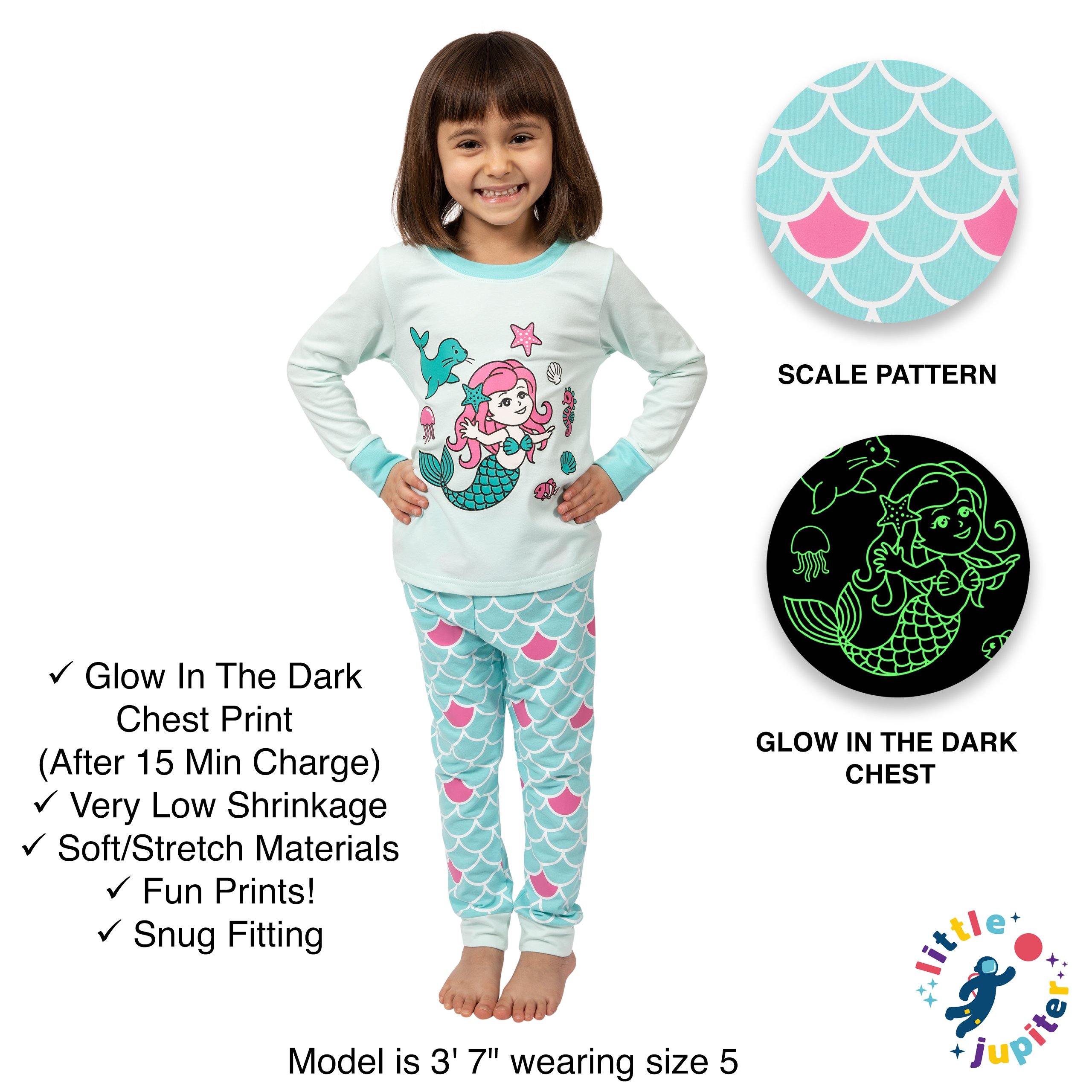 Little Jupiter Glow In The Dark Pajama Set - Aqua Mermaid - Little Jupiter