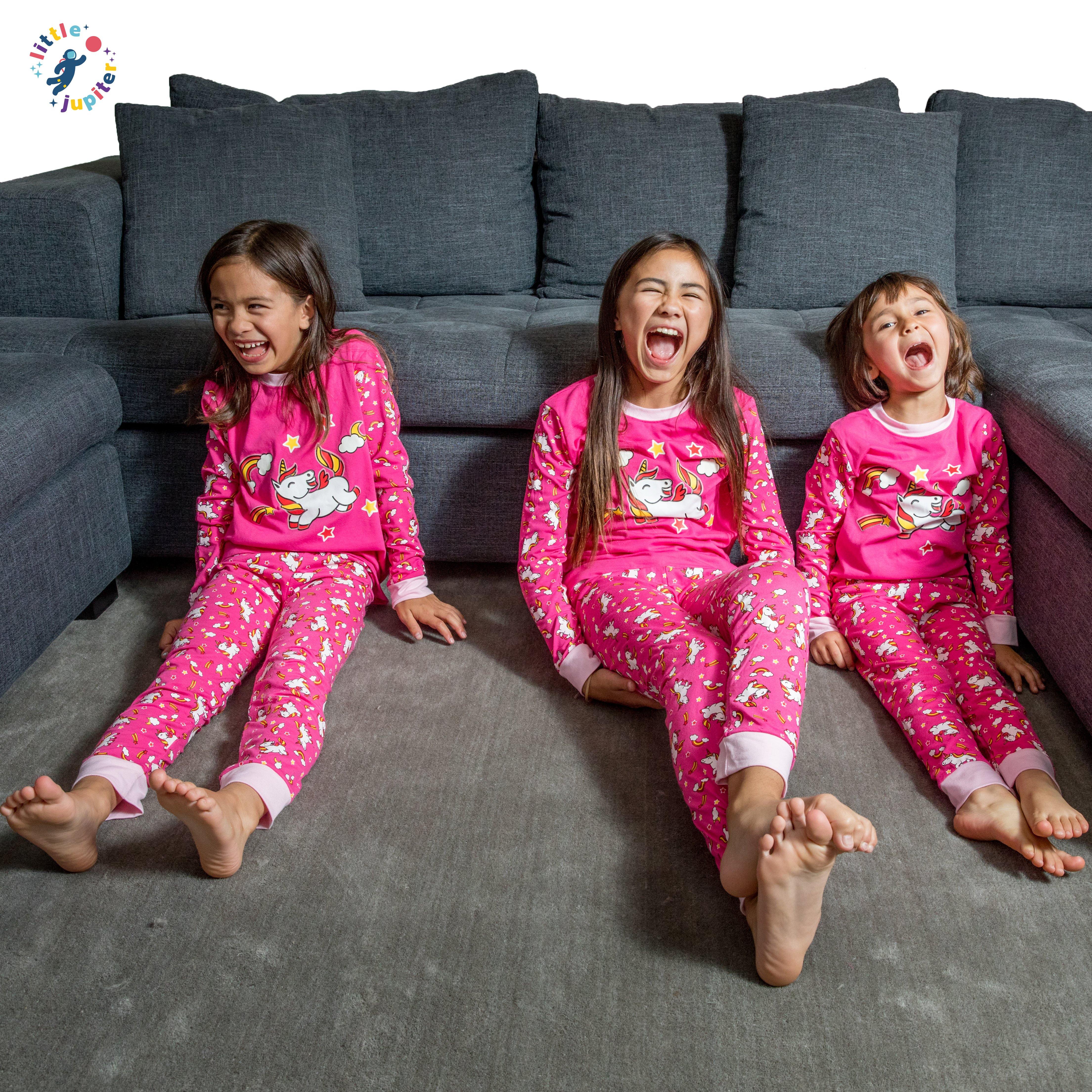 Little Jupiter Glow in The Dark Pajama Set - Pink Unicorn - Little Jupiter