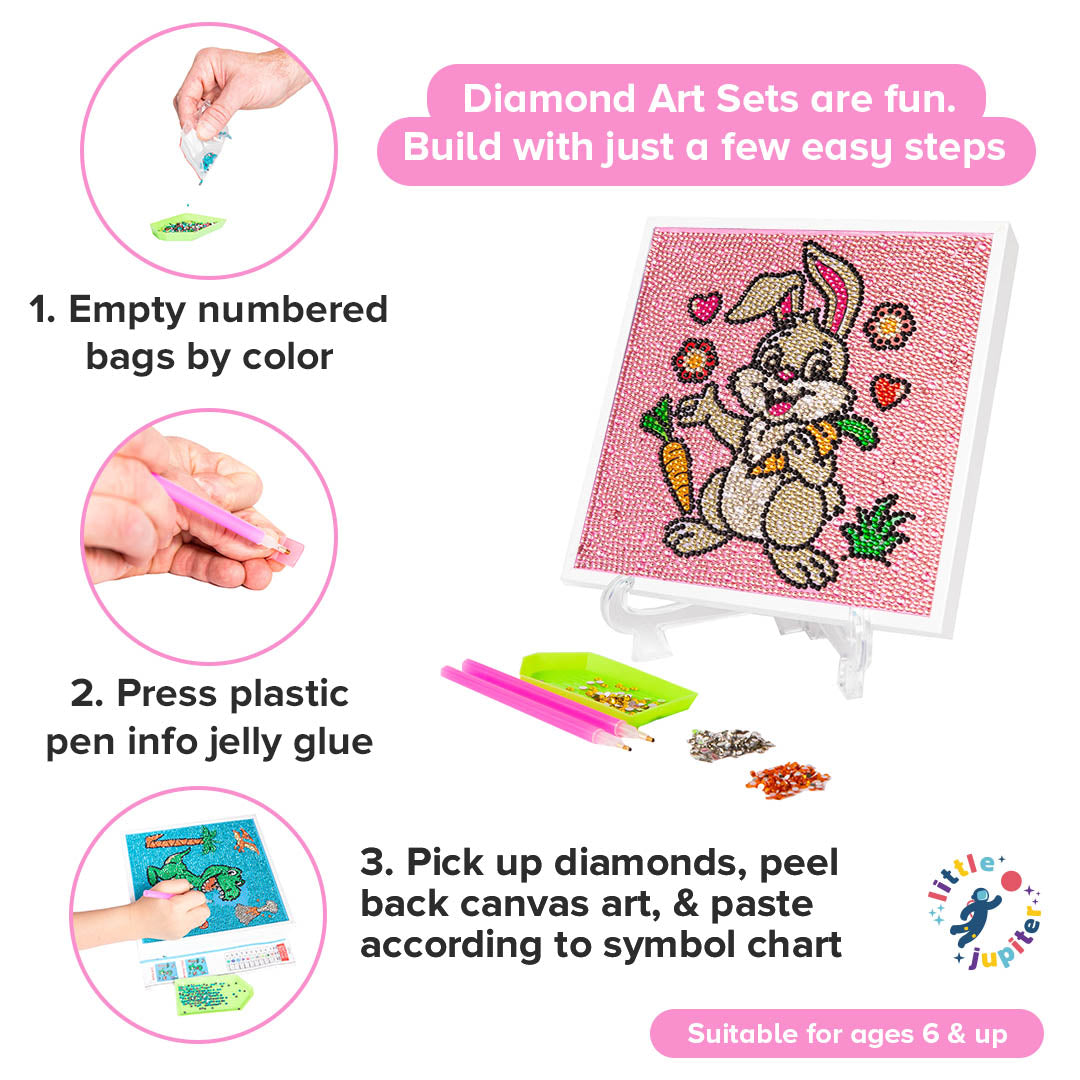 Rabbit Diamond Painting Kit for Kids - Little Jupiter