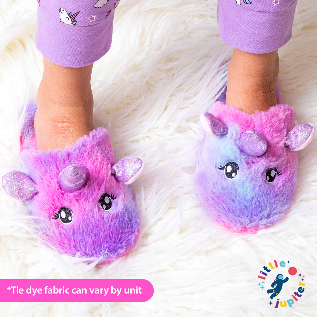 Little Jupiter Unicorn Slippers - Tie Dye Rainbow - Little Jupiter