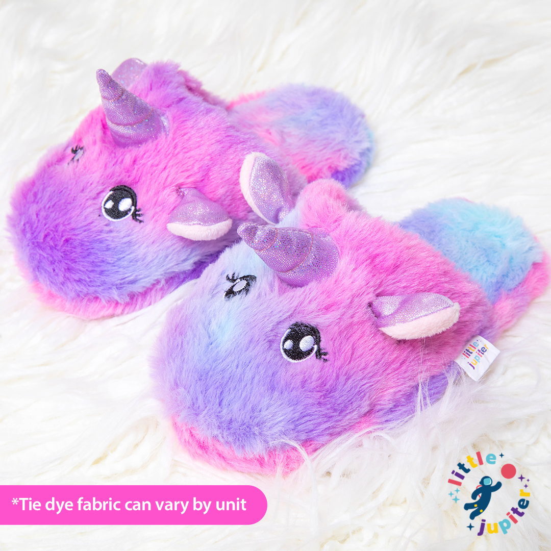 Little Jupiter Unicorn Slippers - Tie Dye Rainbow - Little Jupiter
