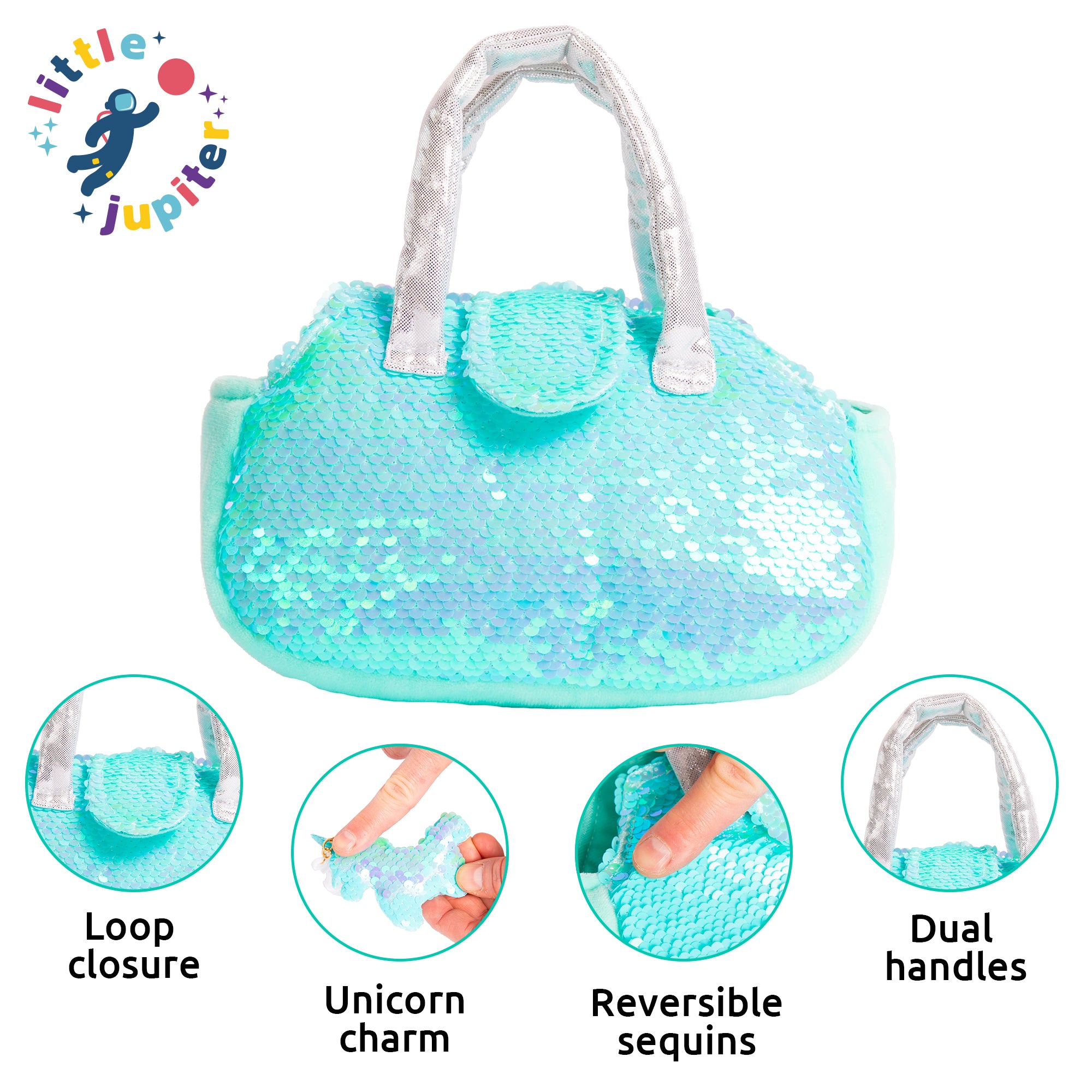 unicornplushrainbowpetwithreversiblesequinpurse